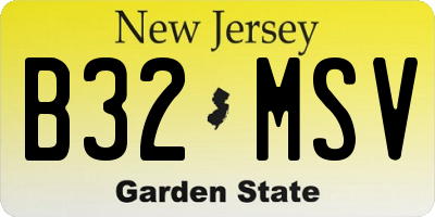 NJ license plate B32MSV