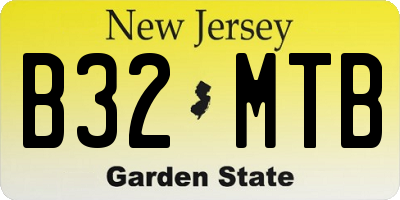 NJ license plate B32MTB