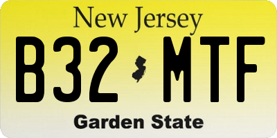 NJ license plate B32MTF