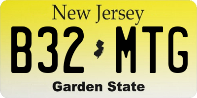 NJ license plate B32MTG