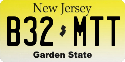 NJ license plate B32MTT