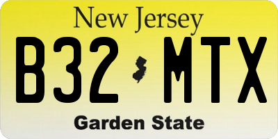 NJ license plate B32MTX