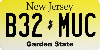 NJ license plate B32MUC