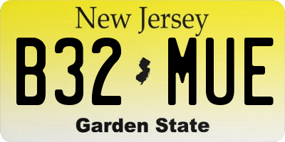 NJ license plate B32MUE