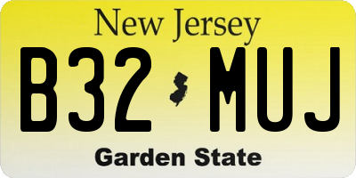 NJ license plate B32MUJ