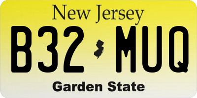NJ license plate B32MUQ