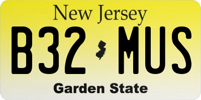 NJ license plate B32MUS