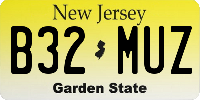 NJ license plate B32MUZ