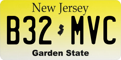 NJ license plate B32MVC