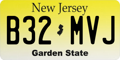 NJ license plate B32MVJ
