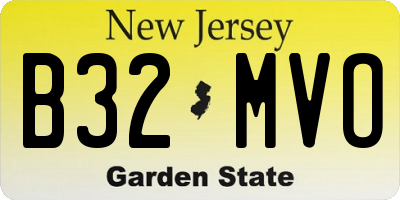 NJ license plate B32MVO