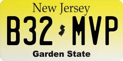 NJ license plate B32MVP