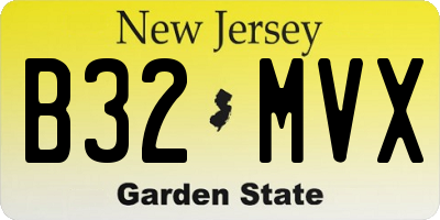 NJ license plate B32MVX