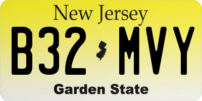 NJ license plate B32MVY