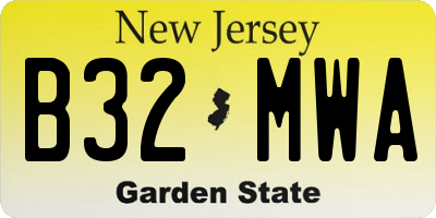 NJ license plate B32MWA