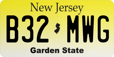 NJ license plate B32MWG