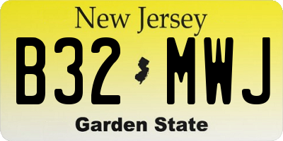 NJ license plate B32MWJ