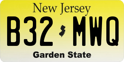 NJ license plate B32MWQ
