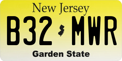 NJ license plate B32MWR