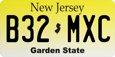 NJ license plate B32MXC