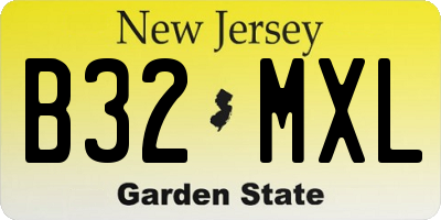 NJ license plate B32MXL