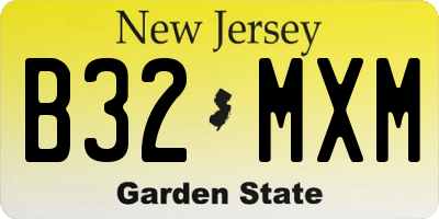 NJ license plate B32MXM