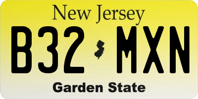 NJ license plate B32MXN
