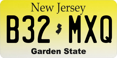 NJ license plate B32MXQ