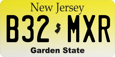 NJ license plate B32MXR