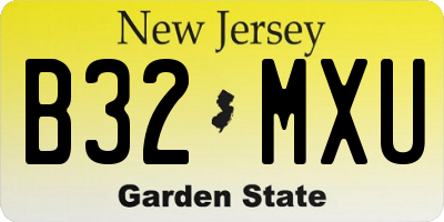NJ license plate B32MXU