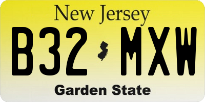 NJ license plate B32MXW