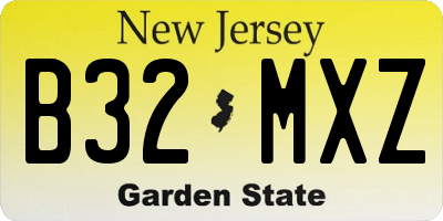 NJ license plate B32MXZ