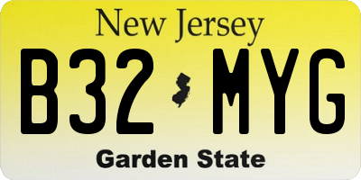 NJ license plate B32MYG