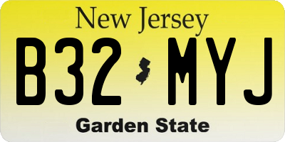 NJ license plate B32MYJ