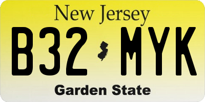 NJ license plate B32MYK