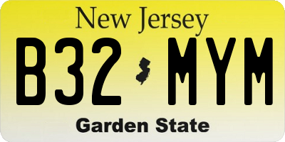 NJ license plate B32MYM
