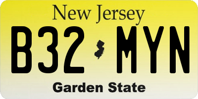 NJ license plate B32MYN