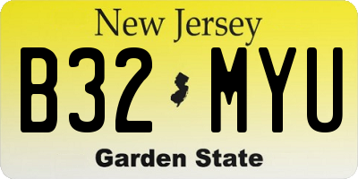 NJ license plate B32MYU