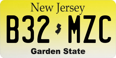 NJ license plate B32MZC