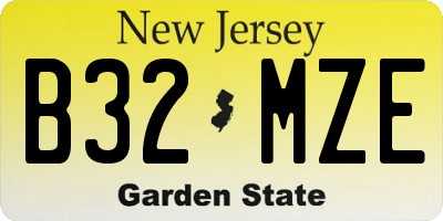 NJ license plate B32MZE