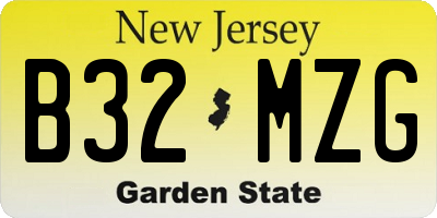 NJ license plate B32MZG