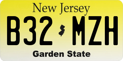 NJ license plate B32MZH
