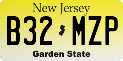 NJ license plate B32MZP