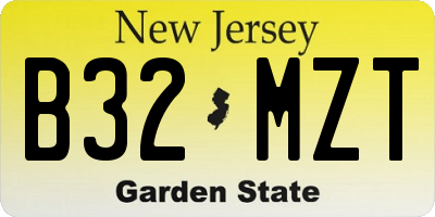 NJ license plate B32MZT