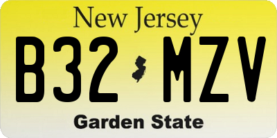 NJ license plate B32MZV