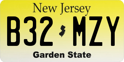 NJ license plate B32MZY