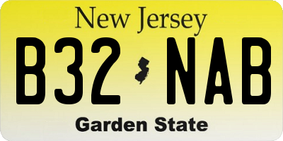 NJ license plate B32NAB