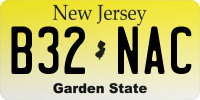 NJ license plate B32NAC
