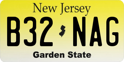 NJ license plate B32NAG