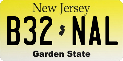 NJ license plate B32NAL